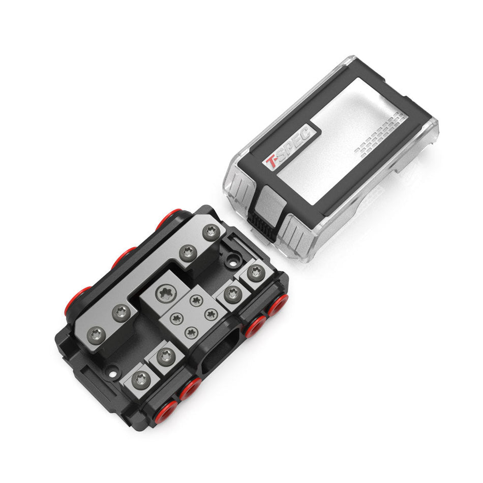 T - Spec VPNB4 MANL 4 Position All - In - One Distribution Block w/Cover - Get Tight Gear