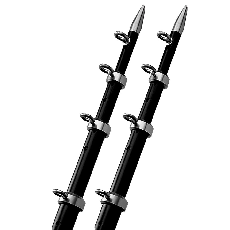 TACO 15' Black/Silver Outrigger Poles - 1 - 1/8" Diameter - Get Tight Gear