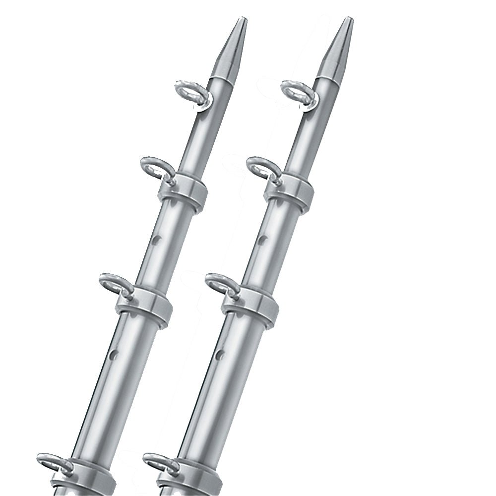 TACO 15' Silver/Silver Outrigger Poles - 1 - 1/8" Diameter - Get Tight Gear