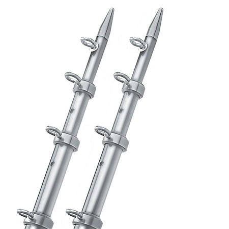 TACO 15' Silver/Silver Outrigger Poles - 1 - 1/8" Diameter - Get Tight Gear