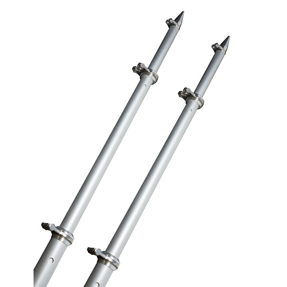 TACO 18' Deluxe Outrigger Poles w/Rollers - Silver/Silver - Get Tight Gear