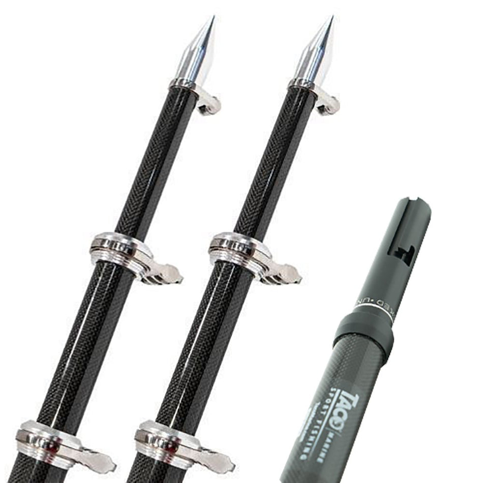 TACO 20' Carbon Fiber Twist & Lock Outrigger Poles f/GS - 450, GS - 500 & GS - 1000 Bases - Black - Get Tight Gear