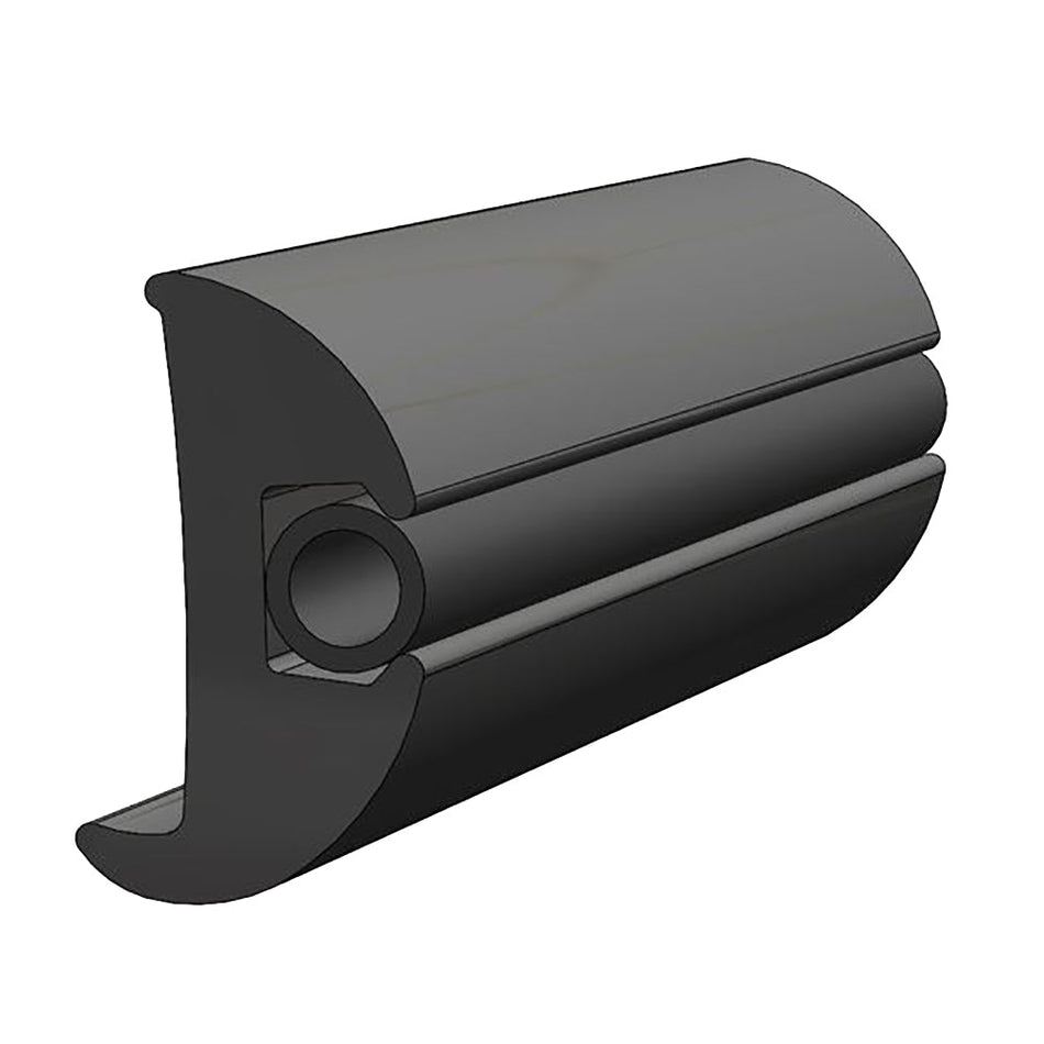TACO Flexible Vinyl Black Rub Rail 1 - 1/16" x 1 - 7/8" 50'L - Get Tight Gear