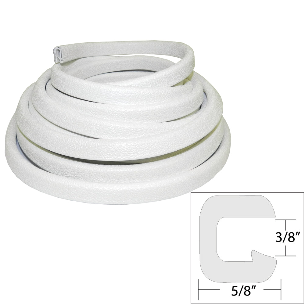 TACO Flexible Vinyl Trim - " Opening x "W x 25'L - White - Get Tight Gear