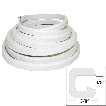 TACO Flexible Vinyl Trim - " Opening x "W x 25'L - White - Get Tight Gear