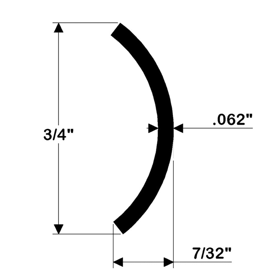 TACO Hollow Back 304 Stainless Steel Rub Rail Insert 3/4" x 6' - Get Tight Gear