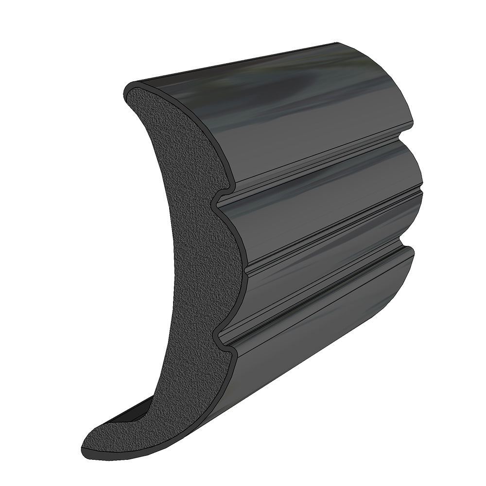 TACO Rigid Vinyl Flex - Core Rub Rail 2" x 7/8" - Black 60' - Get Tight Gear