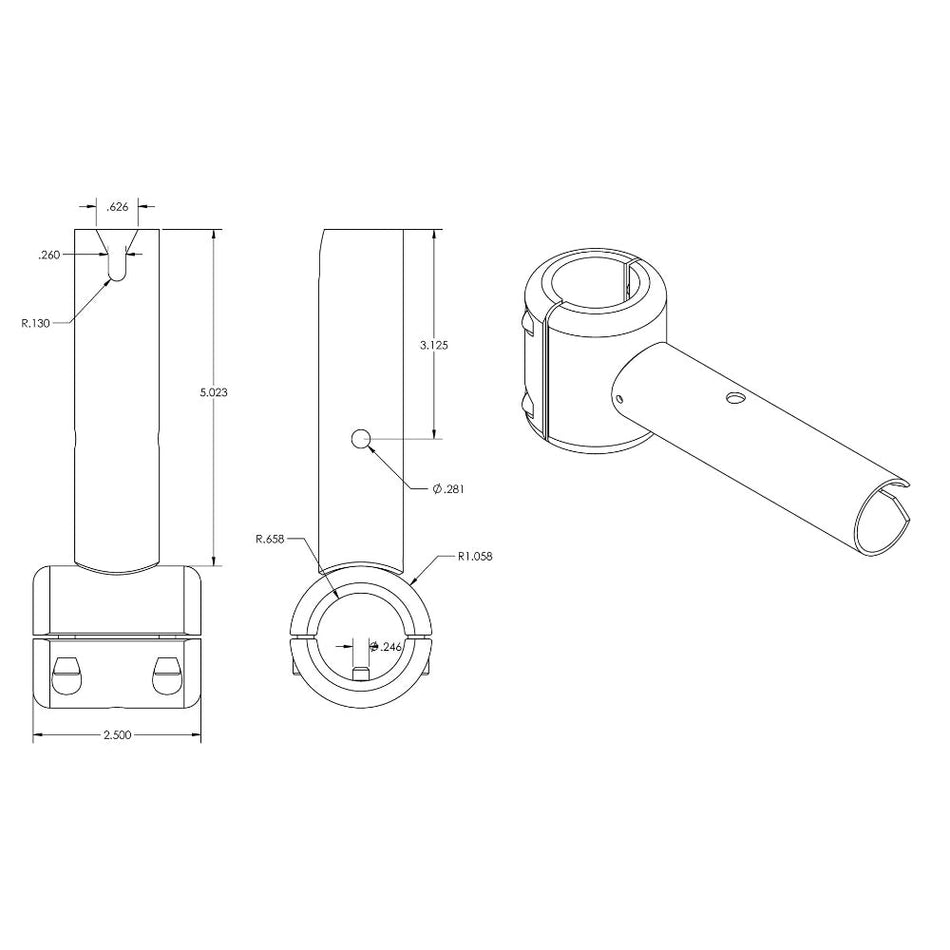 TACO ShadeFin Fixed Clamp - On Mount - Get Tight Gear