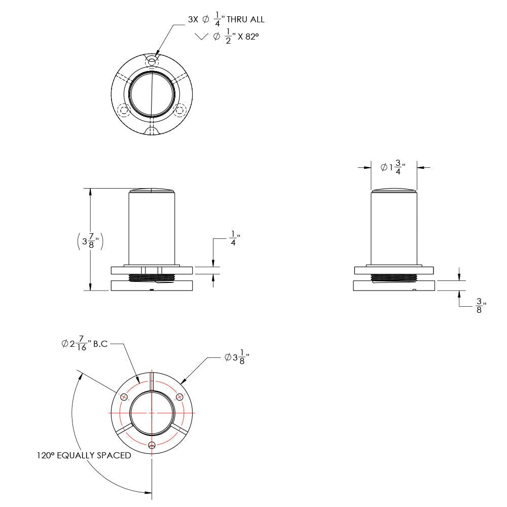 TACO ShadeFin Mini Semi - Flush Mount w/Backing Plate - Get Tight Gear