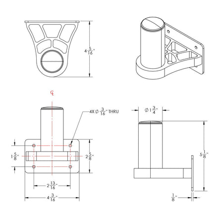 TACO ShadeFin Mini Side Wall Mount w/Backing Plate - Get Tight Gear