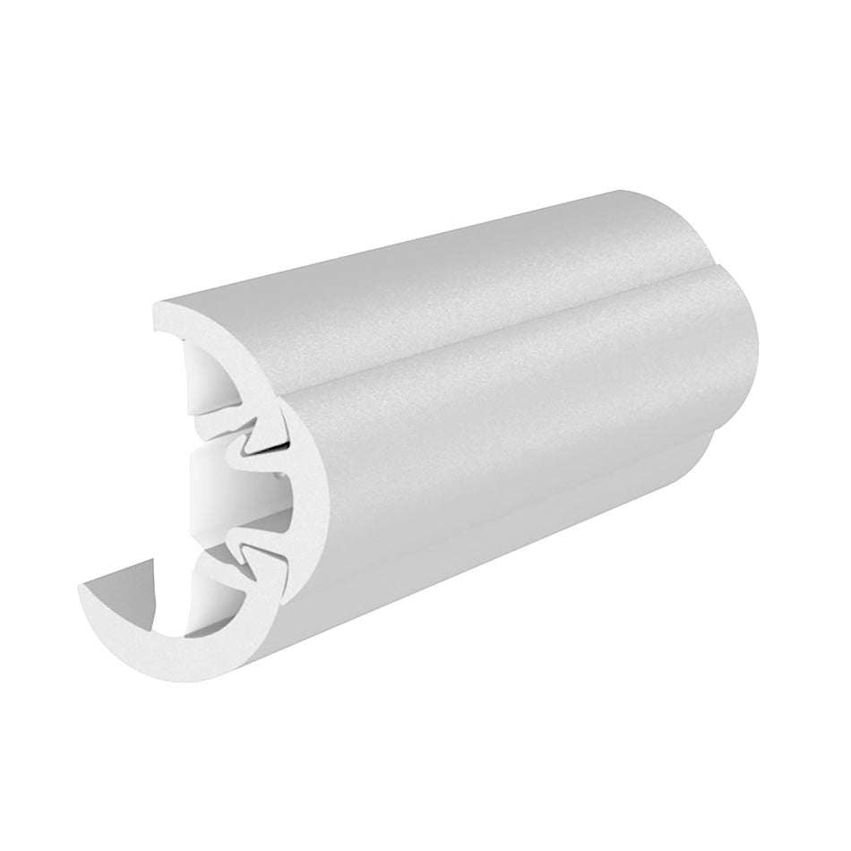 TACO SuproFlex Rub Rail Kit w/Flex Vinyl Overlay Insert - 2"H x 1 - 1/4"W x 80'L - White w/White Insert - Get Tight Gear