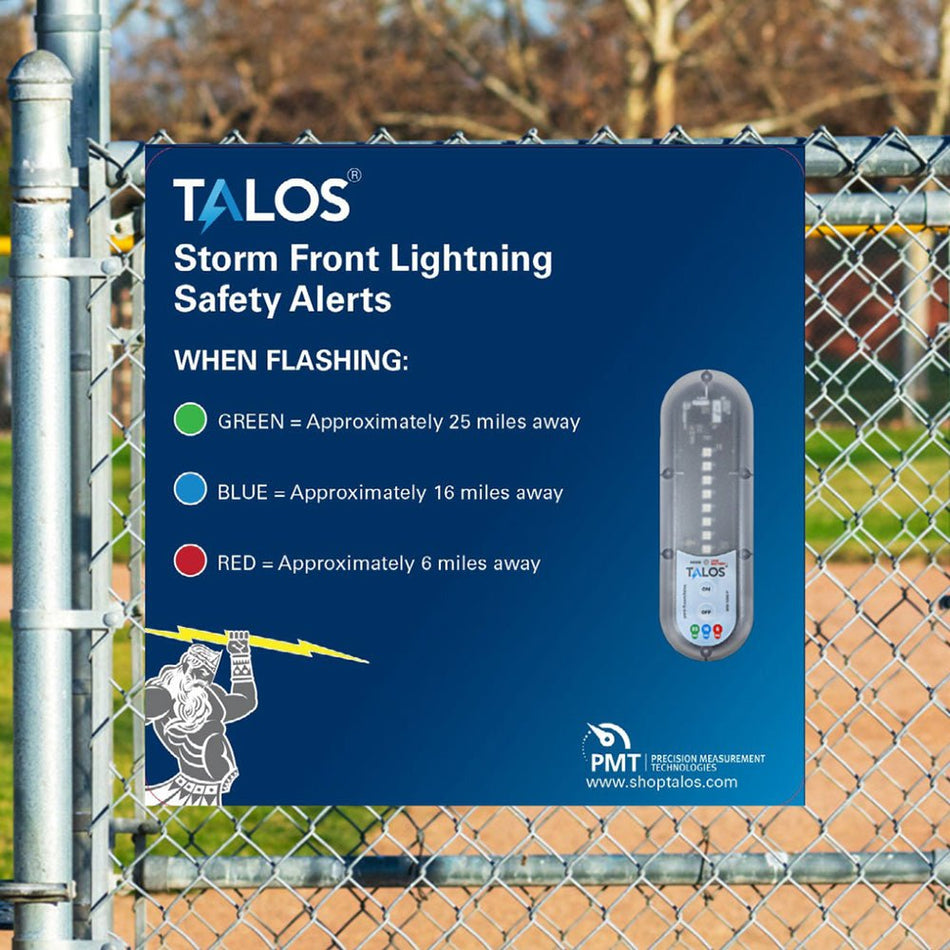 TALOS Standard Lightning Detector w/18"x24" Safety Information Sign - Get Tight Gear