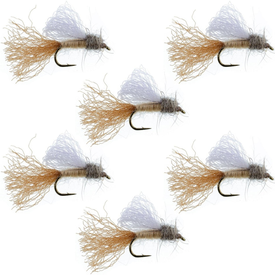 Tan Iris Caddis Emerger Caddis Trout Dry Fly - 6 Flies Hook Size 16 - Get Tight Gear