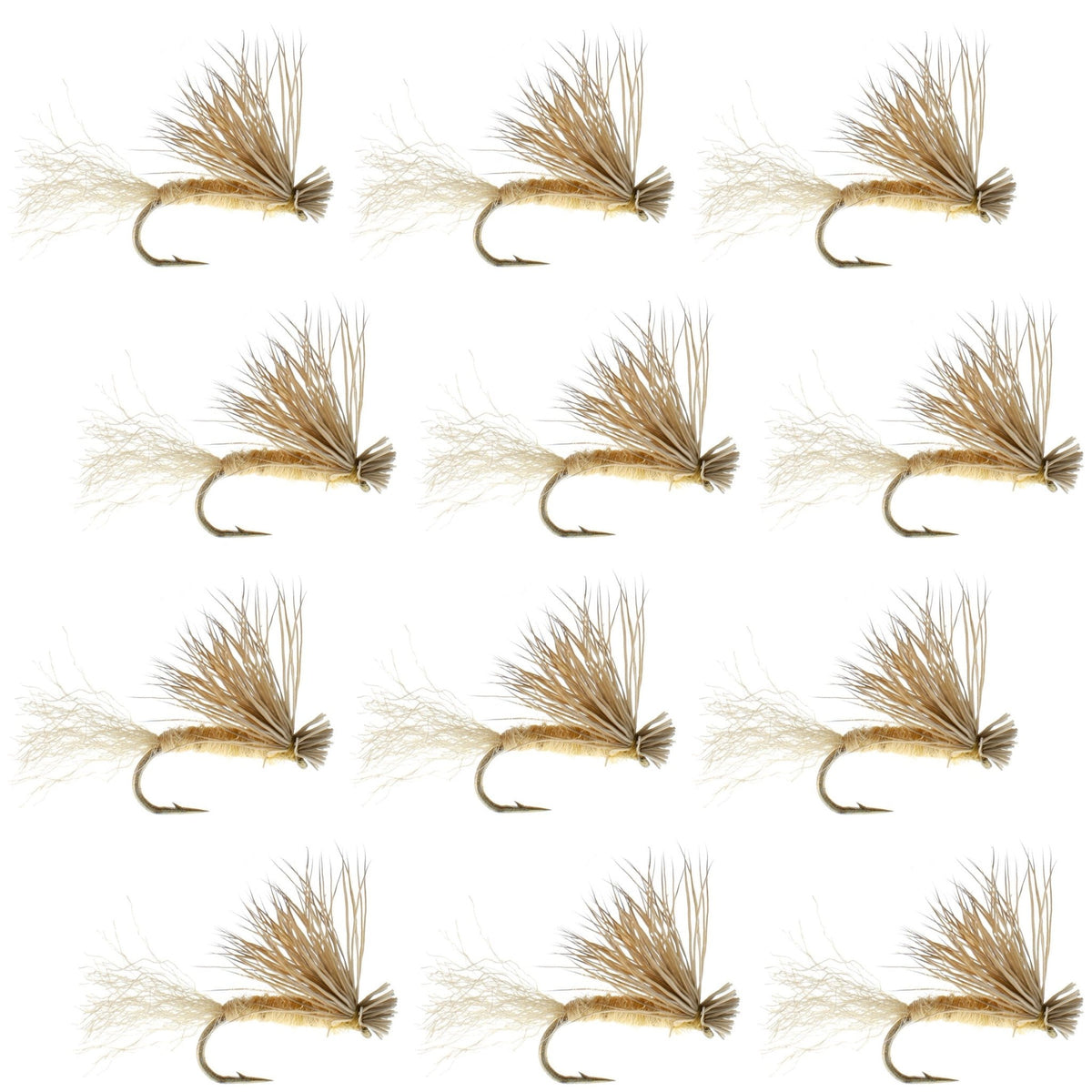 Tan X Caddis Emerging Caddis Adult Trout Dry Fly - 1 Dozen Flies Hook Size 14 - Get Tight Gear