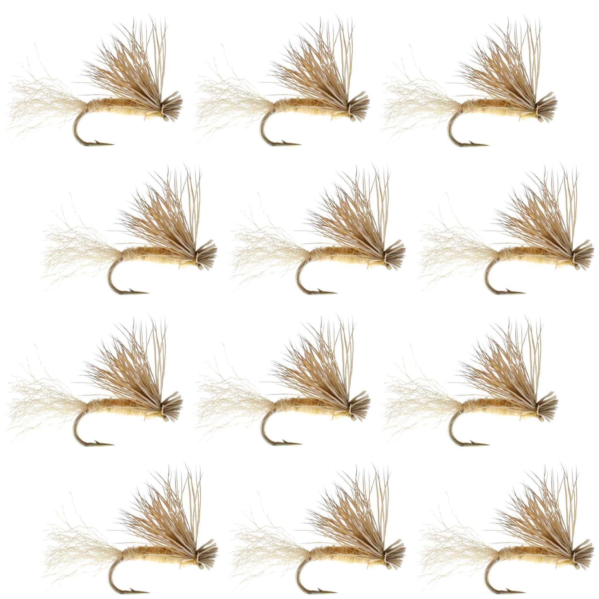 Tan X Caddis Emerging Caddis Adult Trout Dry Fly - 1 Dozen Flies Hook Size 14 - Get Tight Gear