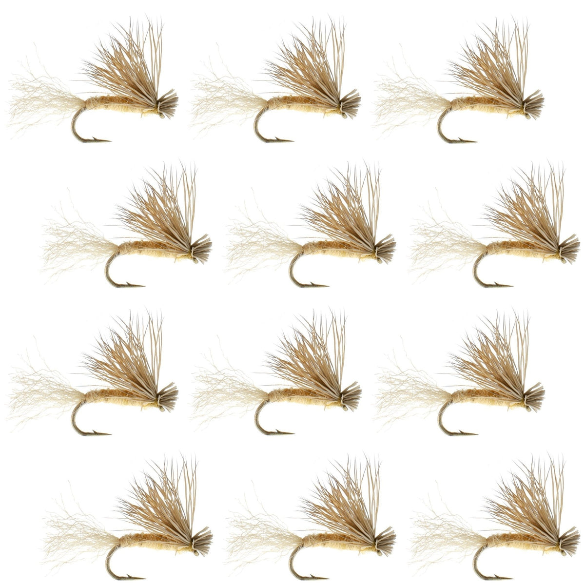 Tan X Caddis Emerging Caddis Adult Trout Dry Fly - 1 Dozen Flies Hook Size 16 - Get Tight Gear