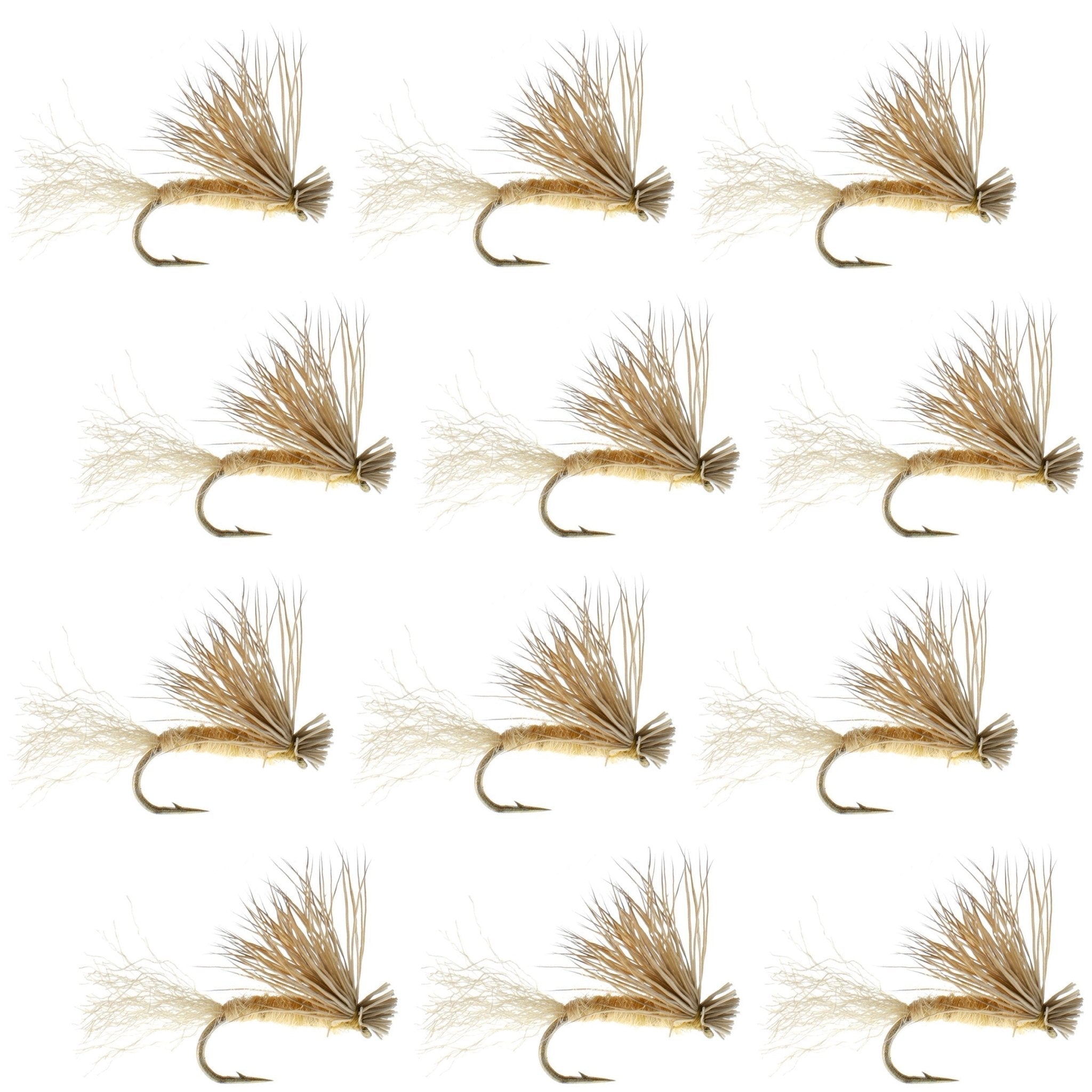 Tan X Caddis Emerging Caddis Adult Trout Dry Fly - 1 Dozen Flies Hook Size 16 - Get Tight Gear