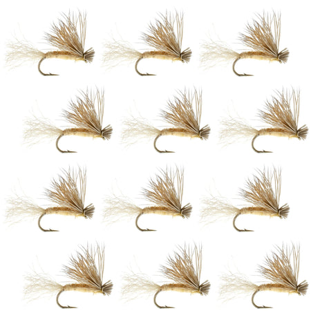 Tan X Caddis Emerging Caddis Adult Trout Dry Fly - 1 Dozen Flies Hook Size 16 - Get Tight Gear