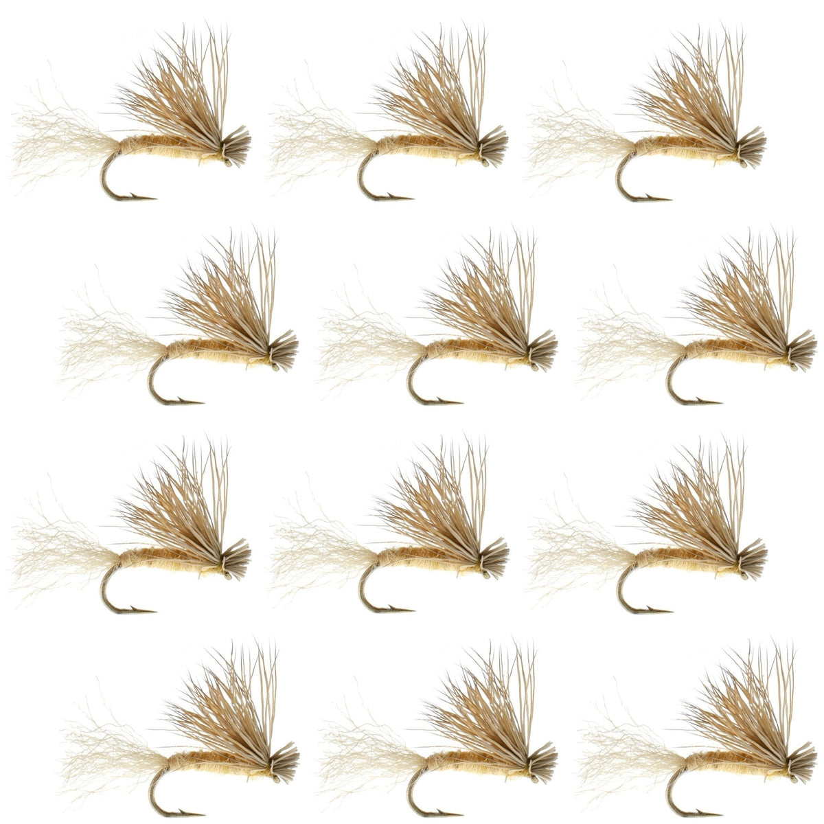 Tan X Caddis Emerging Caddis Adult Trout Dry Fly - 1 Dozen Flies Hook Size 18 - Get Tight Gear