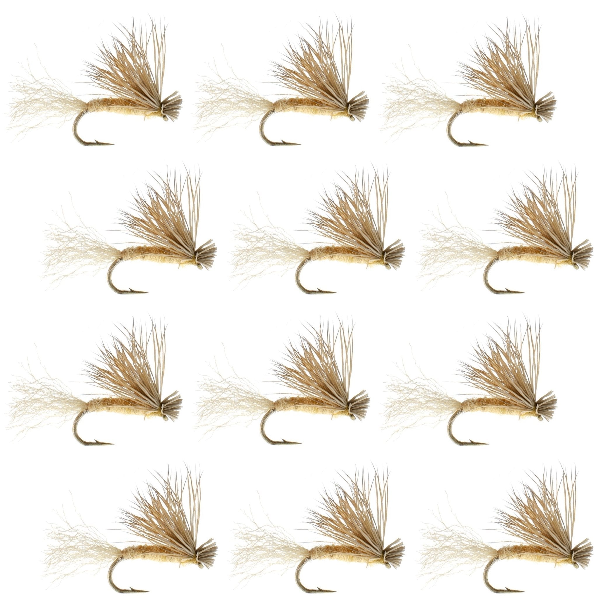 Tan X Caddis Emerging Caddis Adult Trout Dry Fly - 1 Dozen Flies Hook Size 18 - Get Tight Gear