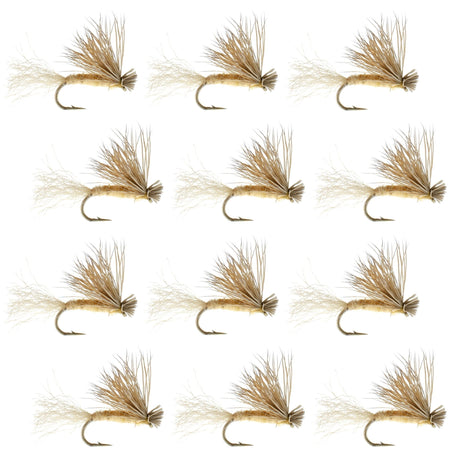 Tan X Caddis Emerging Caddis Adult Trout Dry Fly - 1 Dozen Flies Hook Size 18 - Get Tight Gear