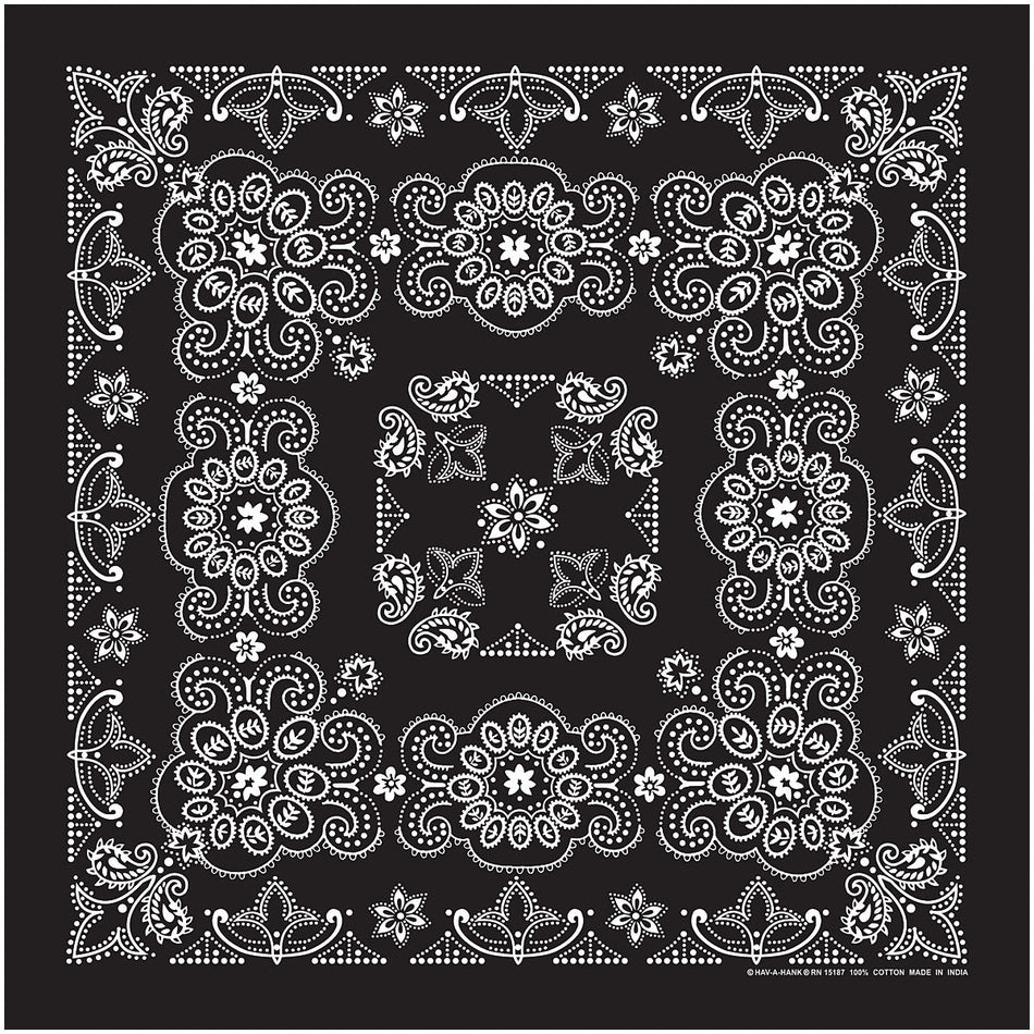 Te X As Paisley Bandana Black - Get Tight Gear