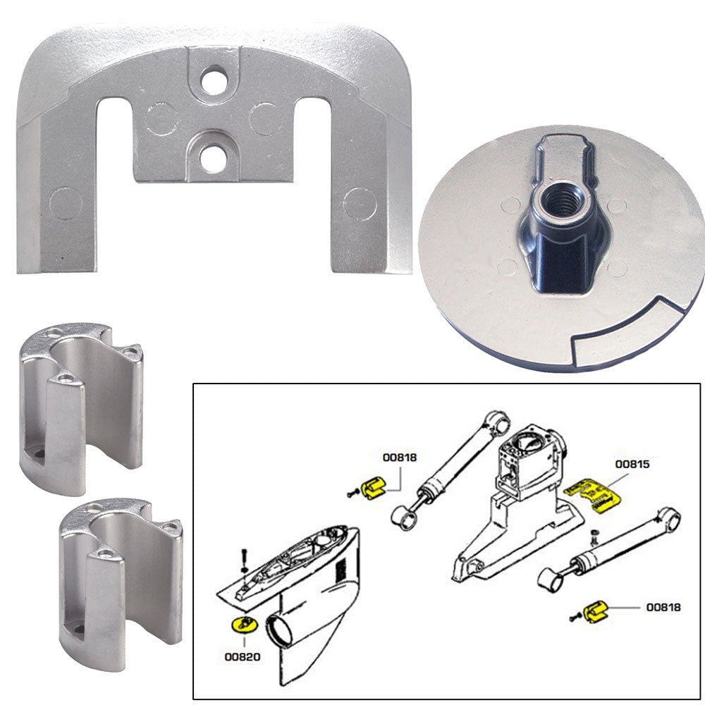 Tecnoseal Anode Kit w/Hardware - Mercury Bravo 2 - 3 up to 2003 - Magnesium - Get Tight Gear