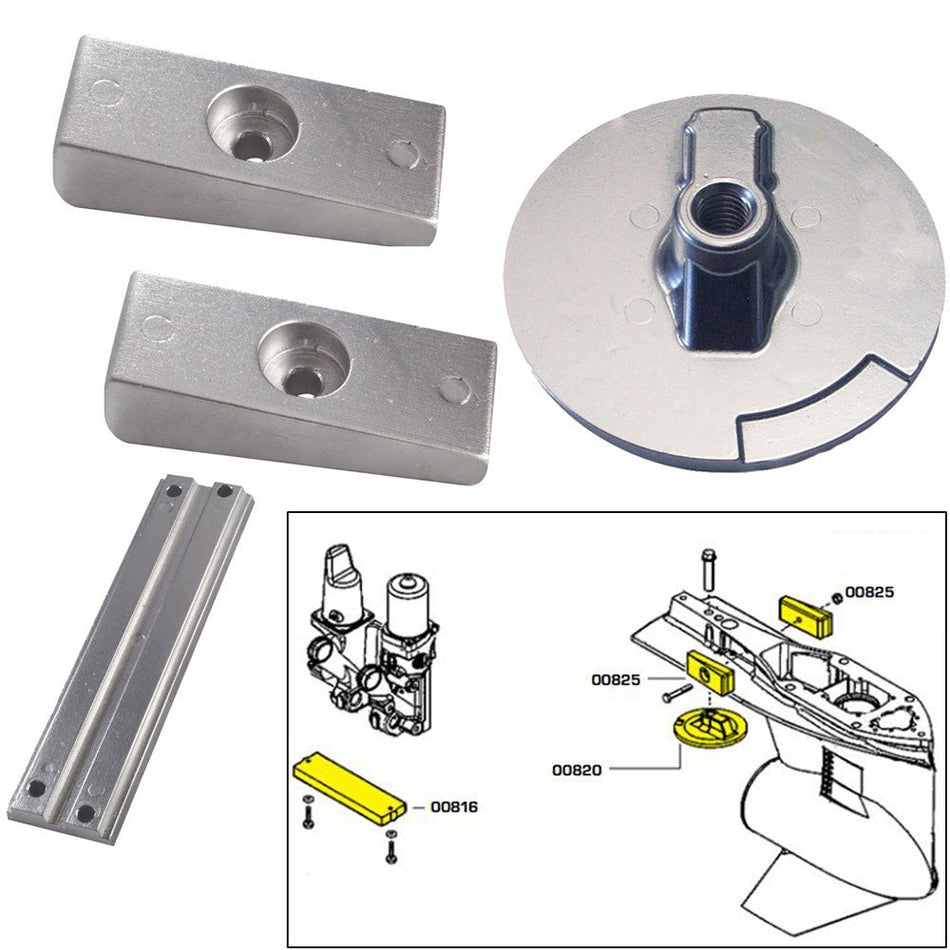 Tecnoseal Anode Kit w/Hardware - Mercury Verado 4 - Magnesium - Get Tight Gear