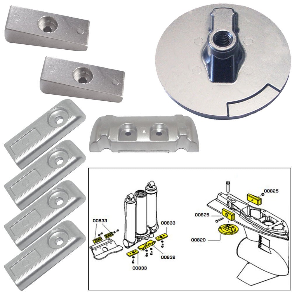 Tecnoseal Anode Kit w/Hardware - Mercury Verado 6 - Zinc - Get Tight Gear