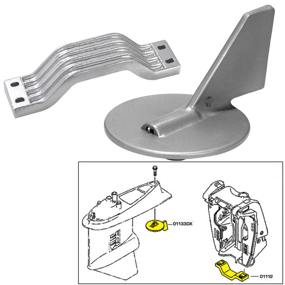 Tecnoseal Anode Kit - Yamaha 150 - 200HP - Aluminum - Get Tight Gear