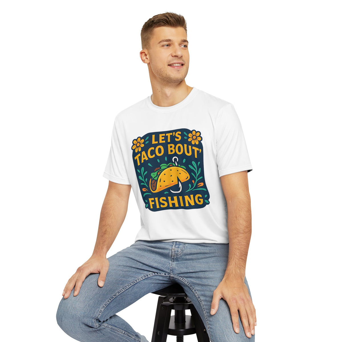 Tee - Lets Taco Bout Fishing Men's Polyester Tee - Get Tight Gear