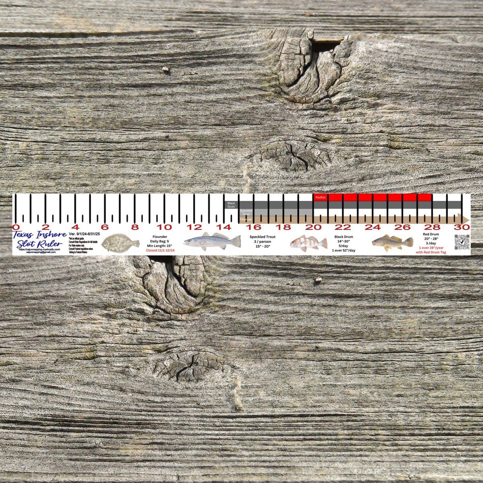 Texas Inshore Fishing Slot Ruler Decal - Get Tight Gear