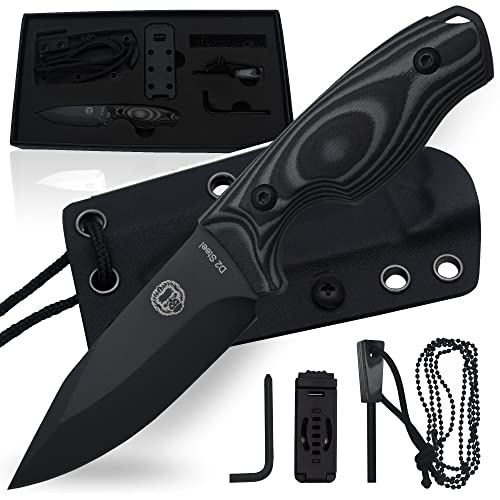 The Baby Silverback Survival Knife Giftset for Outdoors (Black Blade + Grey Liner) - Get Tight Gear