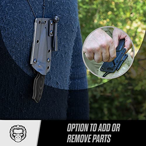 The Baby Silverback Survival Knife Giftset for Outdoors (Black Blade + Grey Liner) - Get Tight Gear