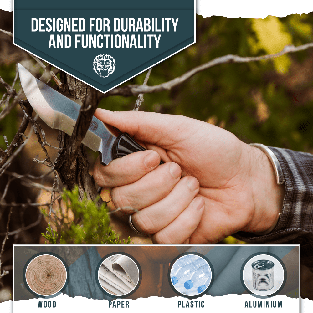 The Baby Tracker D2 Steel Bushcraft Survival Neck Knife Gift Set (Black and Gray) - Get Tight Gear