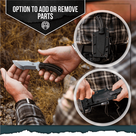 The Baby Tracker D2 Steel Bushcraft Survival Neck Knife Gift Set (Black and Gray) - Get Tight Gear