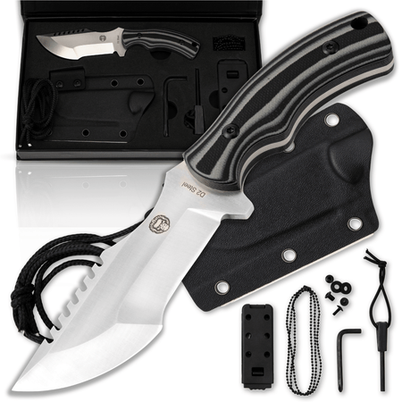 The Baby Tracker D2 Steel Bushcraft Survival Neck Knife Gift Set (Black and Gray) - Get Tight Gear