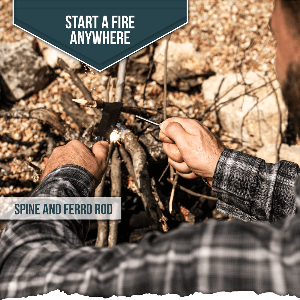 The Baby Tracker D2 Steel Bushcraft Survival Neck Knife Gift Set (Black and Gray) - Get Tight Gear