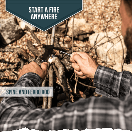 The Baby Tracker D2 Steel Bushcraft Survival Neck Knife Gift Set (Black and Gray) - Get Tight Gear