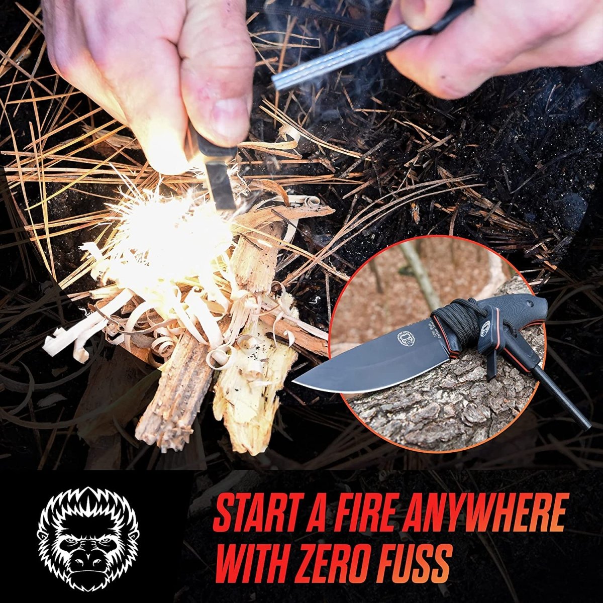 "The Bloodline" 1095 High Carbon Steel Bushcraft Survival Knife Gift Set - Get Tight Gear