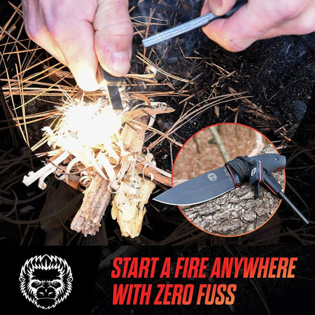 "The Bloodline" 1095 High Carbon Steel Bushcraft Survival Knife Gift Set - Get Tight Gear