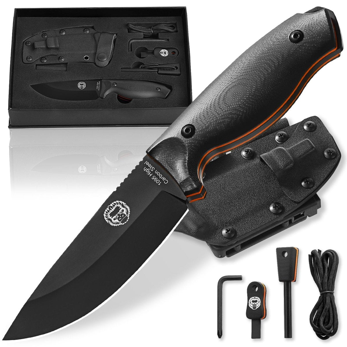 "The Bloodline" 1095 High Carbon Steel Bushcraft Survival Knife Gift Set - Get Tight Gear