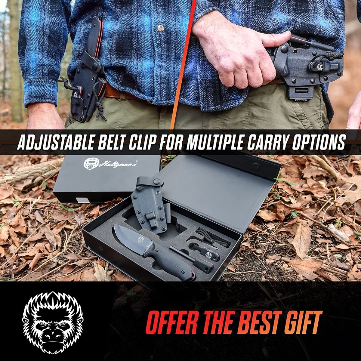 "The Bloodline" 1095 High Carbon Steel Bushcraft Survival Knife Gift Set - Get Tight Gear