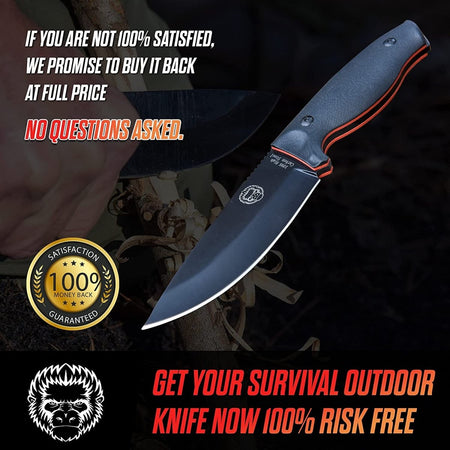 "The Bloodline" 1095 High Carbon Steel Bushcraft Survival Knife Gift Set - Get Tight Gear