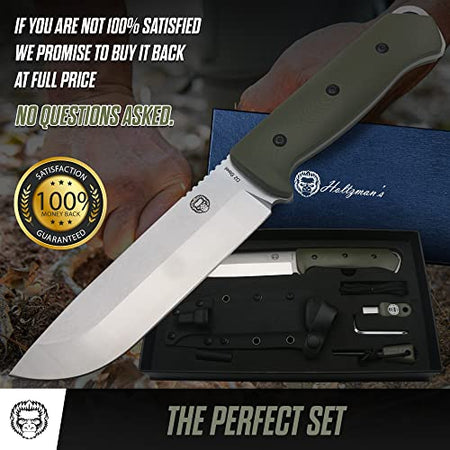 The Bushwhacker D2 Steel Bushcraft Survival Knife Gift Set (Selection) - Get Tight Gear