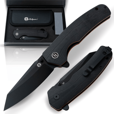 The Clip Point Folding Pocket Knife Giftset for Men and Women (Black and Orange) - Get Tight Gear