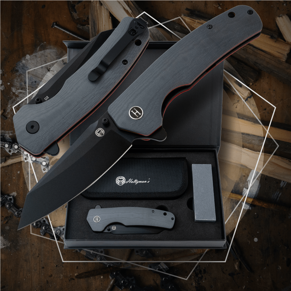 The Clip Point Folding Pocket Knife Giftset for Men and Women (Grey and Red) - Get Tight Gear