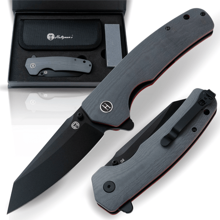 The Clip Point Folding Pocket Knife Giftset for Men and Women (Grey and Red) - Get Tight Gear