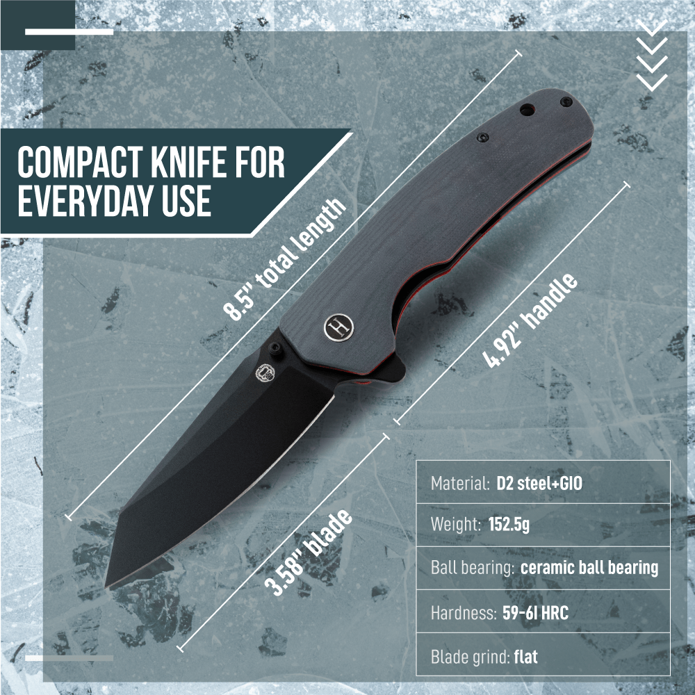 The Clip Point Folding Pocket Knife Giftset for Men and Women (Grey and Red) - Get Tight Gear