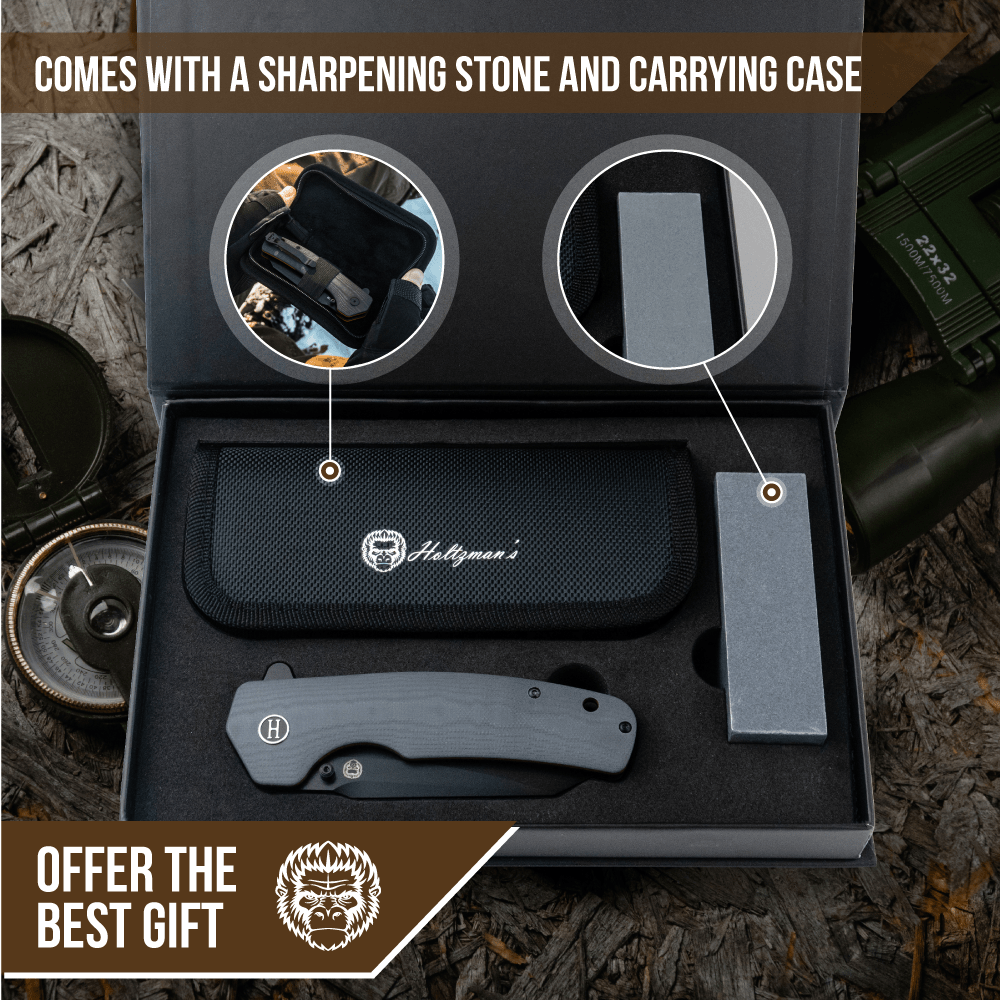 The Clip Point Folding Pocket Knife Giftset for Men and Women (Grey and Red) - Get Tight Gear